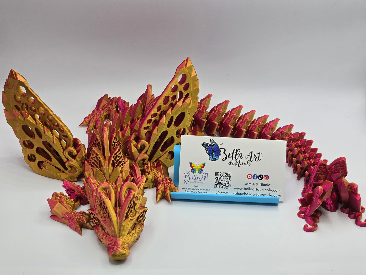 Articulated Dragon Tray Guardians - Fae Wolf Dragon with Wings