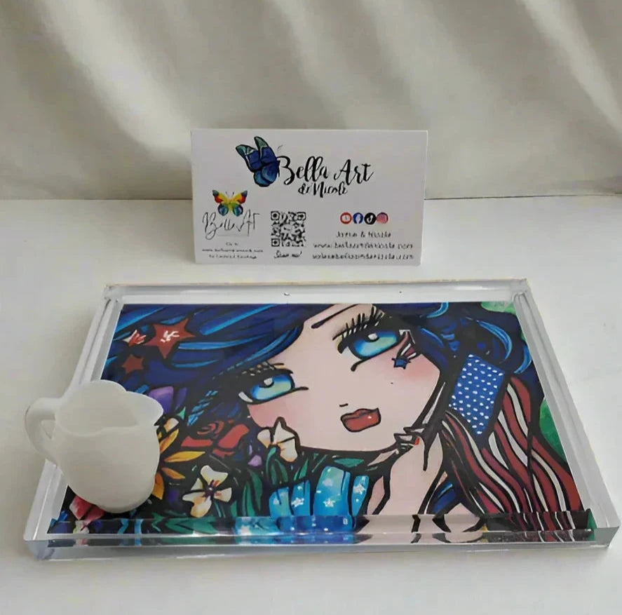 NEW Hand Made Licensed Hannah Lynn Artwork Resin Trays