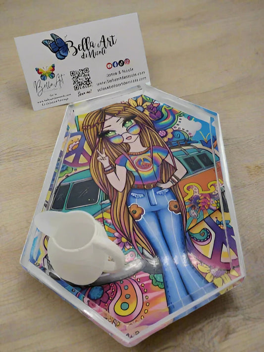 NEW Hand Made Licensed Hannah Lynn Artwork Resin Trays