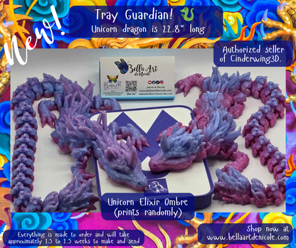 Articulated Dragon Tray Guardians - Unicorn Dragon