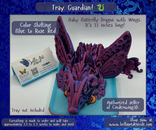 Articulated Dragon Tray Guardians - Baby Butterfly Dragon with Wings