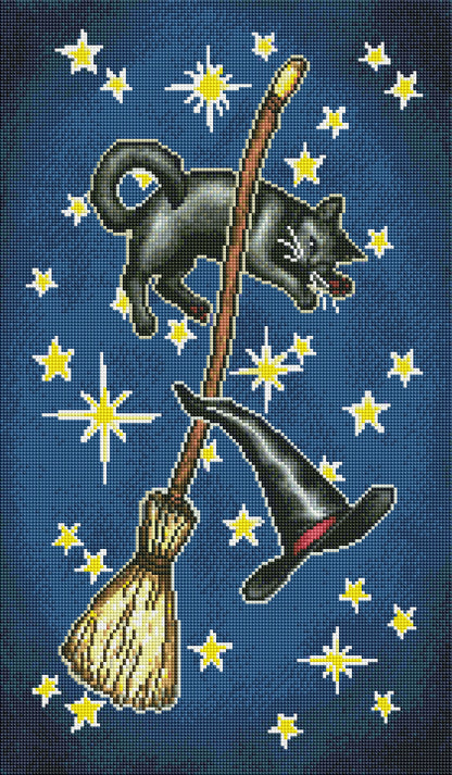 Tarot Cat, Hat, and Broomstick