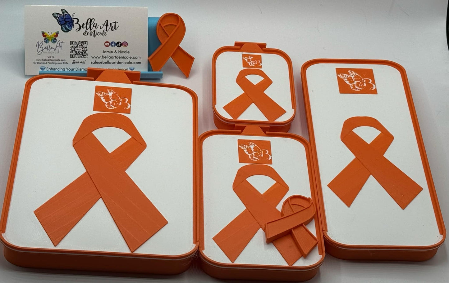 LIMITED Edition 2 Item Series of Awareness Ribbon Diamond Painting Stackable Drill Trays + Matching Ribbon Coverminder