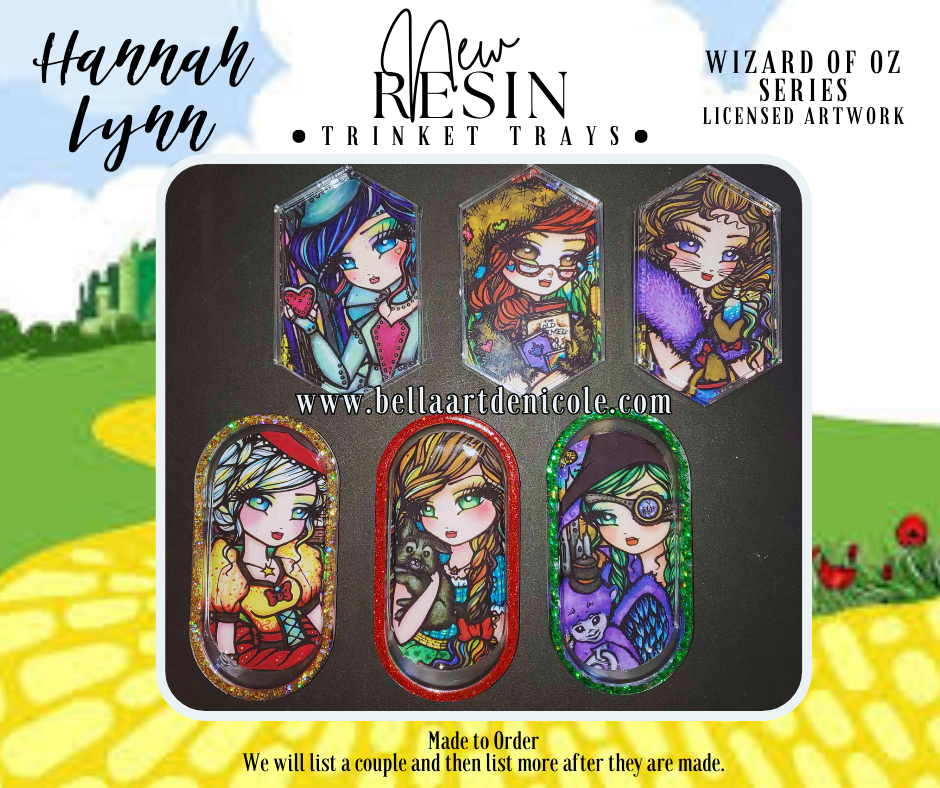 NEW Hand Made Licensed Hannah Lynn Artwork Resin Trays