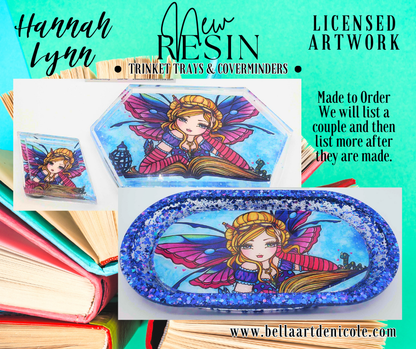 NEW Hand Made Licensed Hannah Lynn Artwork Resin Trays